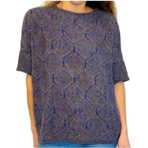 Anthropologie Moth oversized diamond stitch boxy dolman sleeve sweater S/M